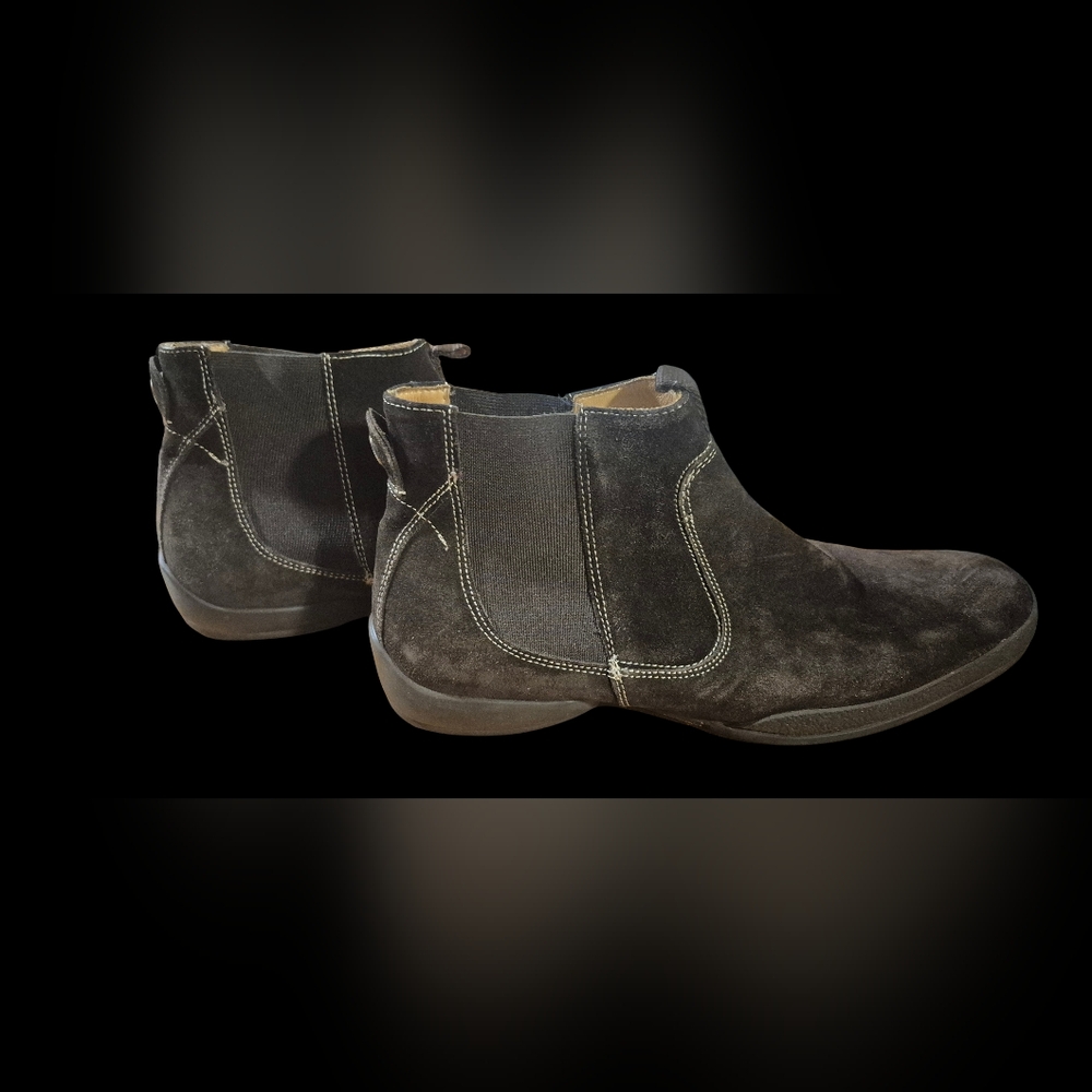 Coach Brown Italian-Made Suede Ankle Boots | Versatile for All Seasons